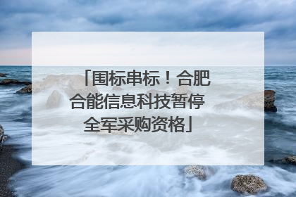 围标串标！合肥合能信息科技暂停全军采购资格