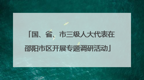 国、省、市三级人大代表在邵阳市区开展专题调研活动