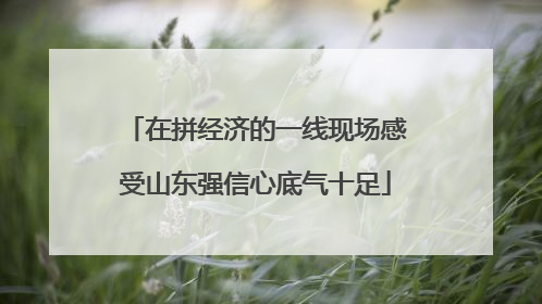在拼经济的一线现场感受山东强信心底气十足