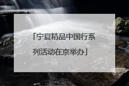 宁夏精品中国行系列活动在京举办