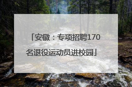 安徽：专项招聘170名退役运动员进校园