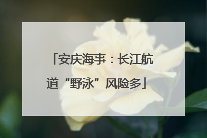 安庆海事：长江航道“野泳”风险多