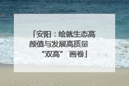 安阳：绘就生态高颜值与发展高质量 “双高” 画卷