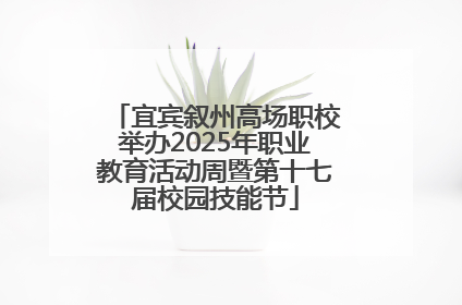 宜宾叙州高场职校举办2025年职业教育活动周暨第十七届校园技能节