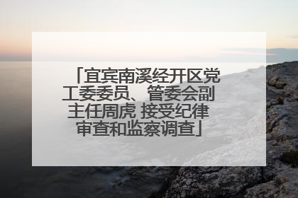 宜宾南溪经开区党工委委员、管委会副主任周虎 接受纪律审查和监察调查