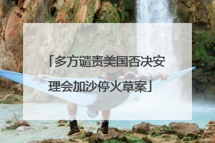 多方谴责美国否决安理会加沙停火草案