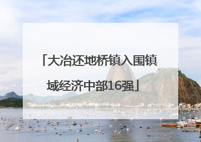 大冶还地桥镇入围镇域经济中部16强