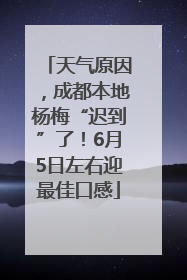 天气原因，成都本地杨梅“迟到”了！6月5日左右迎最佳口感