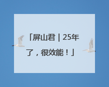 屏山君｜25年了，很效能！