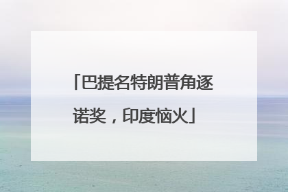 巴提名特朗普角逐诺奖，印度恼火