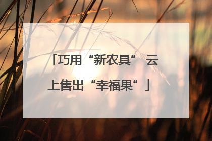巧用“新农具” 云上售出“幸福果”