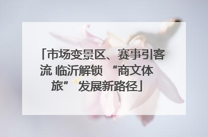市场变景区、赛事引客流 临沂解锁 “商文体旅” 发展新路径