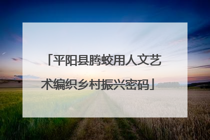 平阳县腾蛟用人文艺术编织乡村振兴密码