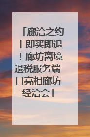 廊洽之约丨即买即退！廊坊离境退税服务端口亮相廊坊经洽会