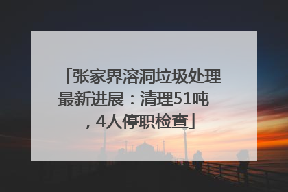 张家界溶洞垃圾处理最新进展：清理51吨，4人停职检查