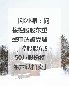 张小泉：间接控股股东重整申请被受理，控股股东550万股份将被司法拍卖