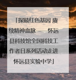 探赜红色基因 赓续精神血脉——怀远县科技馆全国科技工作者日系列活动走进怀远县实验中学