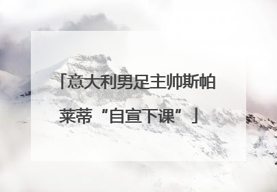 意大利男足主帅斯帕莱蒂“自宣下课”