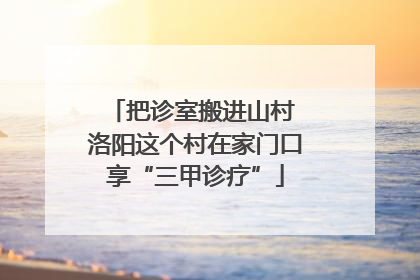 把诊室搬进山村 洛阳这个村在家门口享“三甲诊疗”