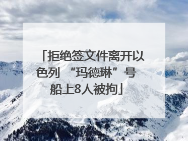 拒绝签文件离开以色列 “玛德琳”号船上8人被拘