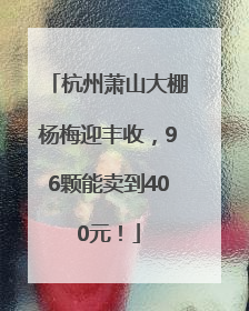 杭州萧山大棚杨梅迎丰收，96颗能卖到400元！