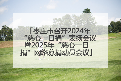 枣庄市召开2024年“慈心一日捐”表扬会议暨2025年“慈心一日捐”网络募捐动员会议
