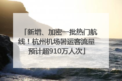 新增、加密一批热门航线！杭州机场暑运客流量预计超910万人次