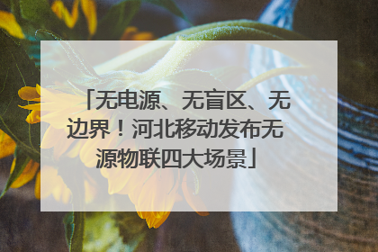 无电源、无盲区、无边界！河北移动发布无源物联四大场景