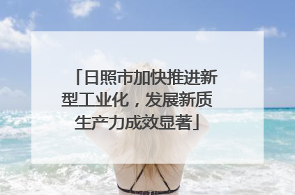 日照市加快推进新型工业化，发展新质生产力成效显著