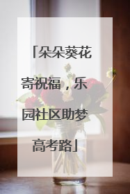 朵朵葵花寄祝福，乐园社区助梦高考路