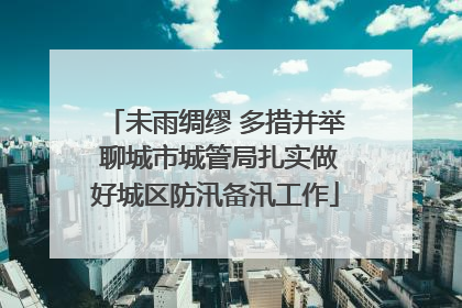 未雨绸缪 多措并举 聊城市城管局扎实做好城区防汛备汛工作