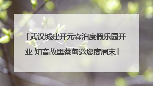 武汉城建开元森泊度假乐园开业 知音故里蔡甸邀您度周末