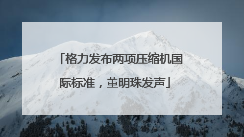 格力发布两项压缩机国际标准，董明珠发声