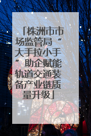 株洲市市场监管局“大手拉小手”助企赋能轨道交通装备产业链质量升级