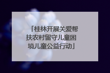 桂林开展关爱帮扶农村留守儿童困境儿童公益行动