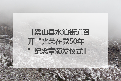 梁山县水泊街道召开“光荣在党50年”纪念章颁发仪式