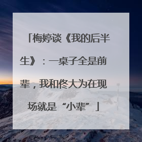 梅婷谈《我的后半生》：一桌子全是前辈，我和佟大为在现场就是“小辈”