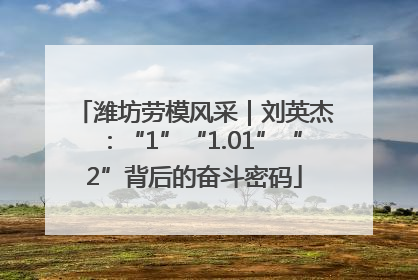 潍坊劳模风采｜刘英杰：“1”“1.01”“2”背后的奋斗密码