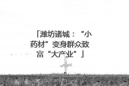 潍坊诸城：“小药材”变身群众致富“大产业”