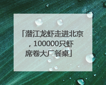 潜江龙虾走进北京，100000只虾席卷大厂餐桌