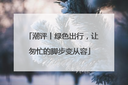潮评丨绿色出行，让匆忙的脚步变从容