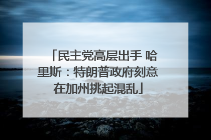 民主党高层出手 哈里斯：特朗普政府刻意在加州挑起混乱
