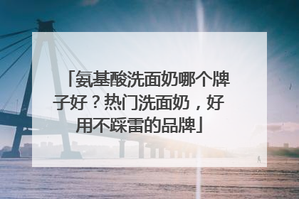 氨基酸洗面奶哪个牌子好？热门洗面奶，好用不踩雷的品牌