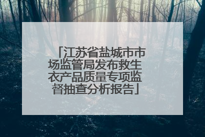 江苏省盐城市市场监管局发布救生衣产品质量专项监督抽查分析报告
