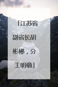 江苏省副省长胡彬郴，分工明确