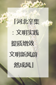 河北辛集：文明实践提质增效 文明新风蔚然成风