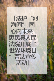 法护“河海间” 同心向未来 惠民县人民法院开展“世界环境日”普法宣传活动