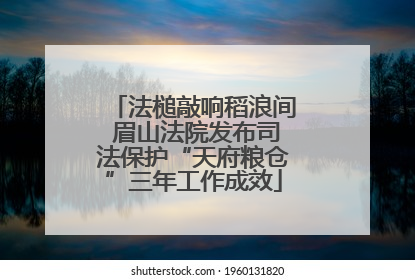 法槌敲响稻浪间 眉山法院发布司法保护“天府粮仓”三年工作成效