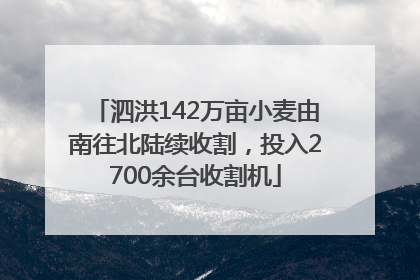 泗洪142万亩小麦由南往北陆续收割，投入2700余台收割机