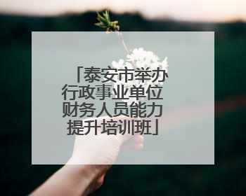 泰安市举办行政事业单位财务人员能力提升培训班